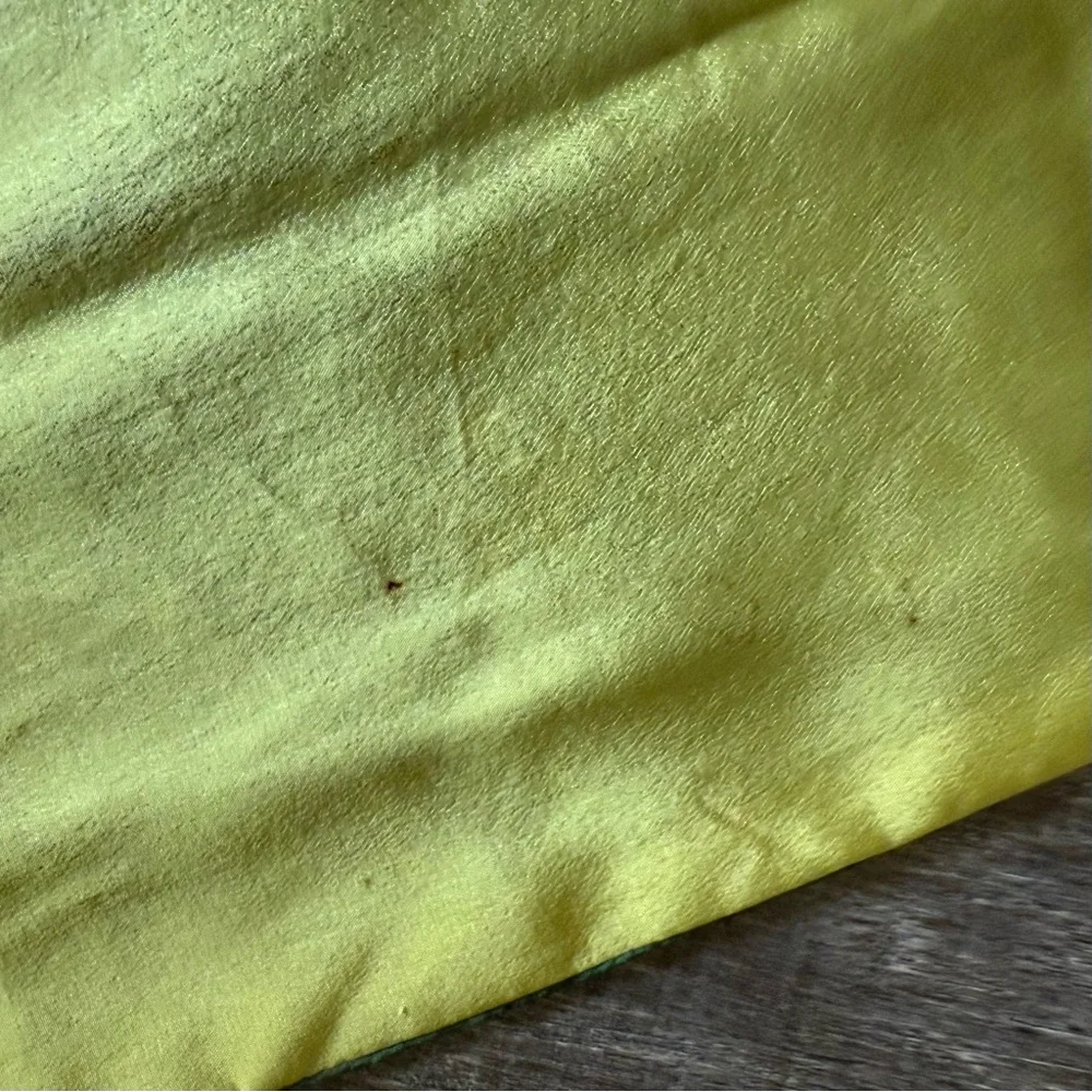 Vintage Carol Stanley Silk Scarf | 40x12 | Yellow & Green Floral Print